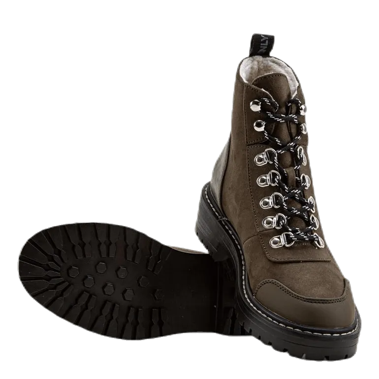 Only Bold Lace Up Winter Bootie Brown
