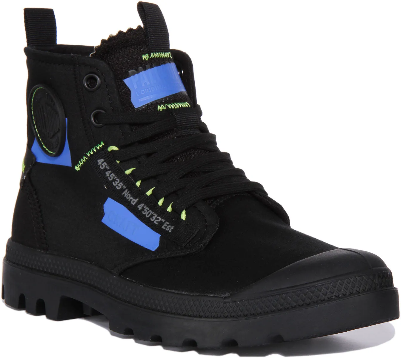 Palladium Pampa Hi ReCraft Botín de lona vegana con cordones para en oliva