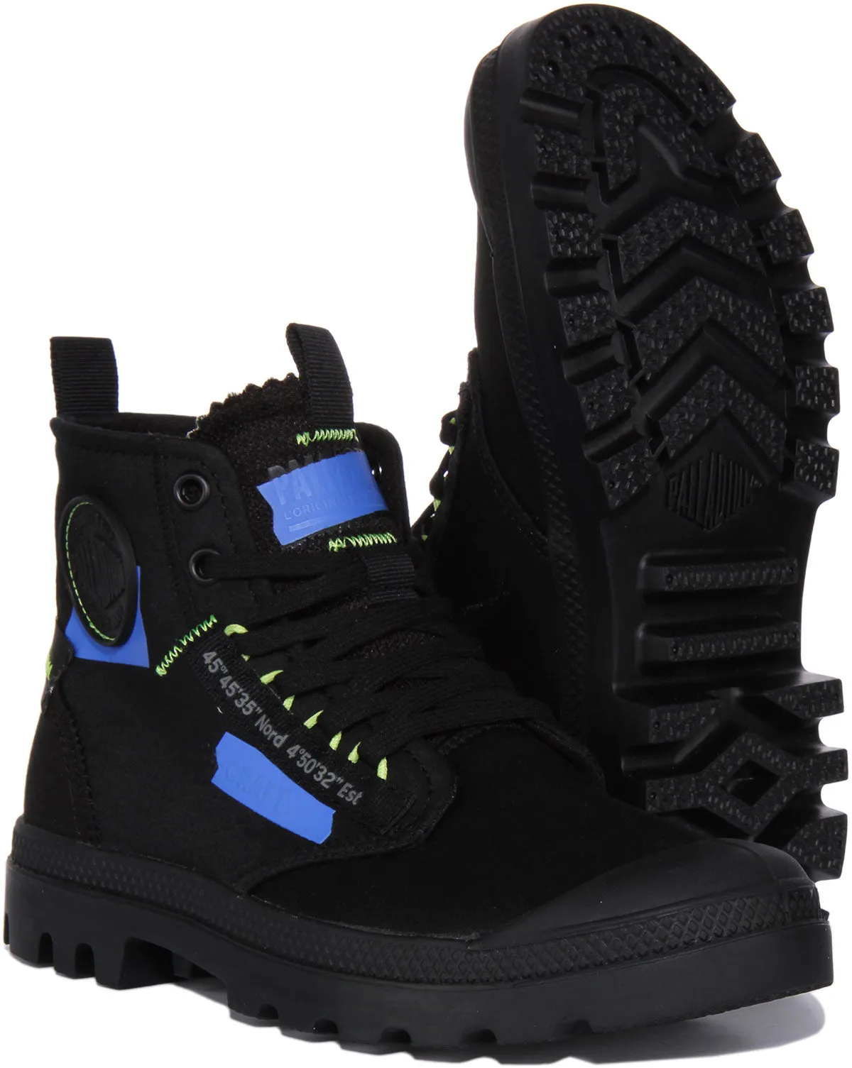 Palladium Pampa Hi ReCraft Botín de lona vegana con cordones para en oliva