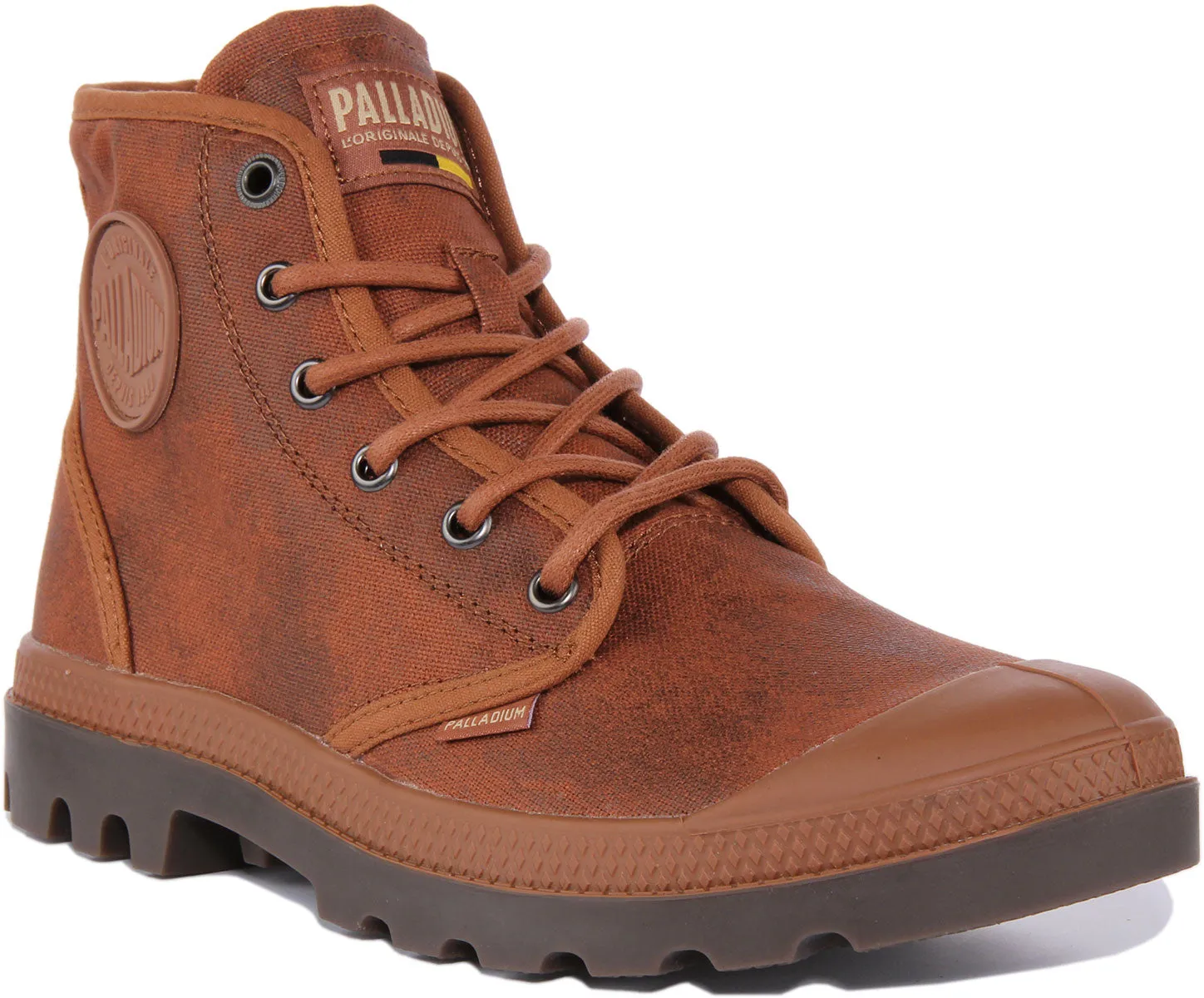 Palladium Pampa Hi Wax Botín de lona lavada con cordones para en óxido