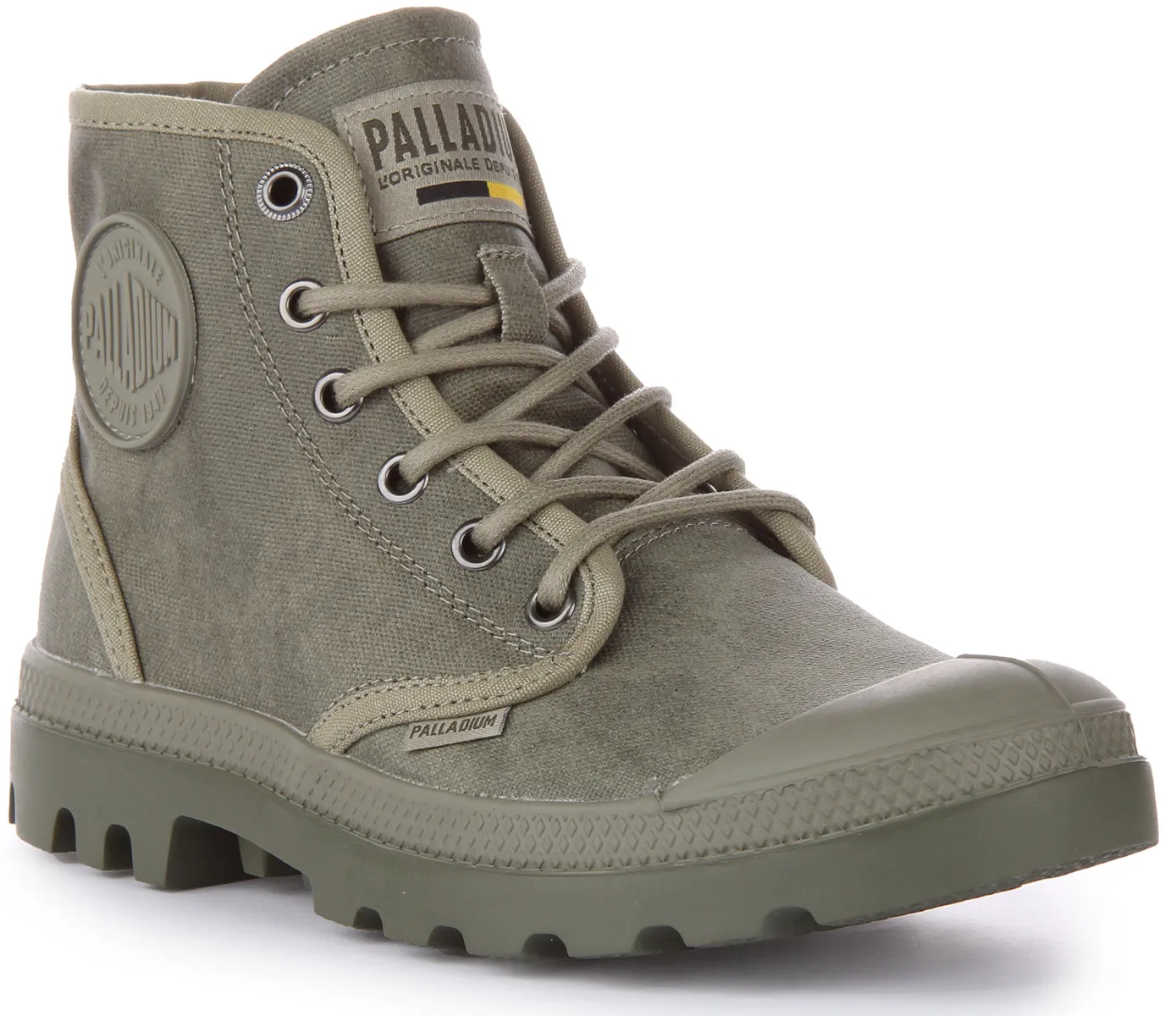 Palladium Pampa Hi Wax Botín de lona lavada con cordones para en óxido