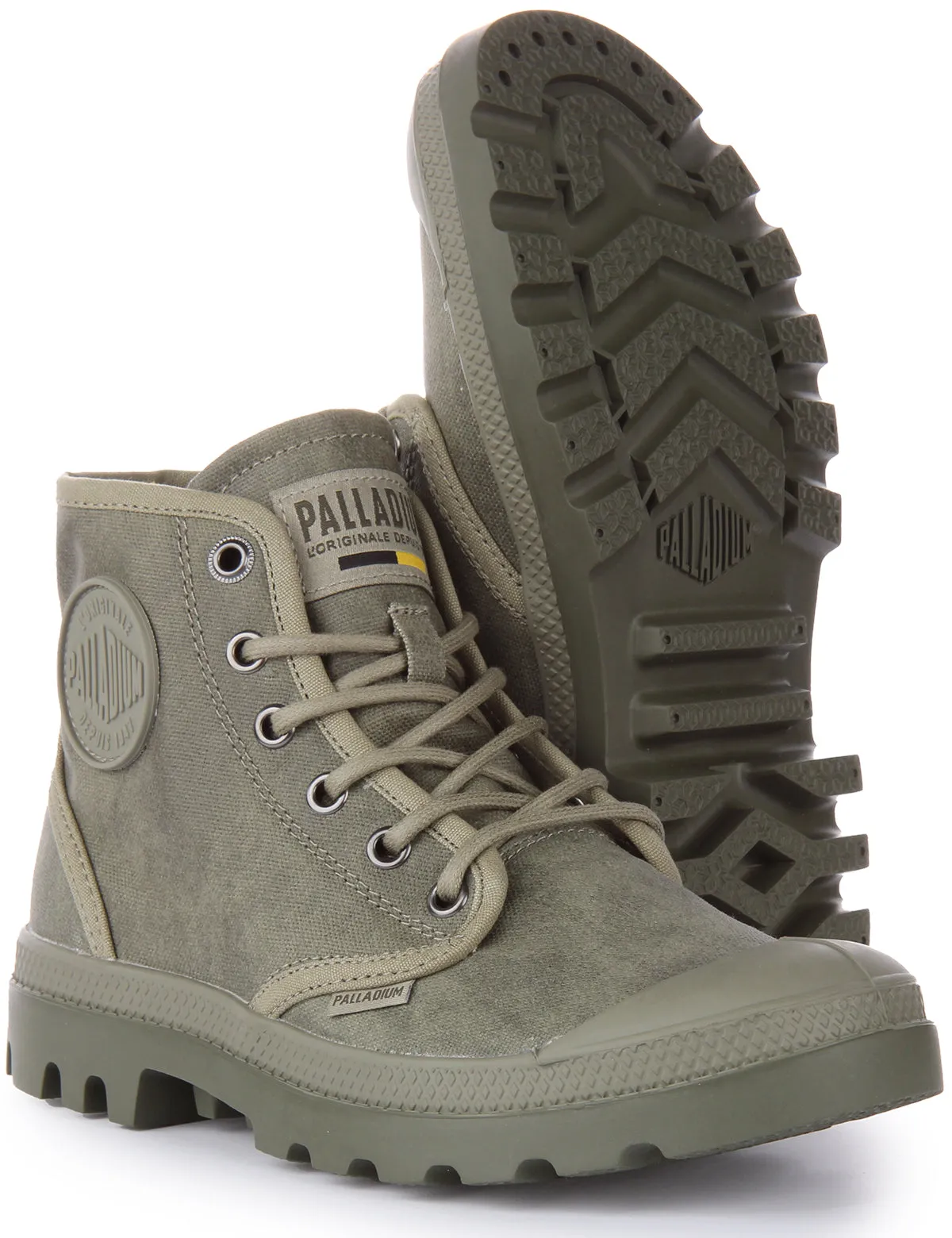 Palladium Pampa Hi Wax Botín de lona lavada con cordones para en óxido