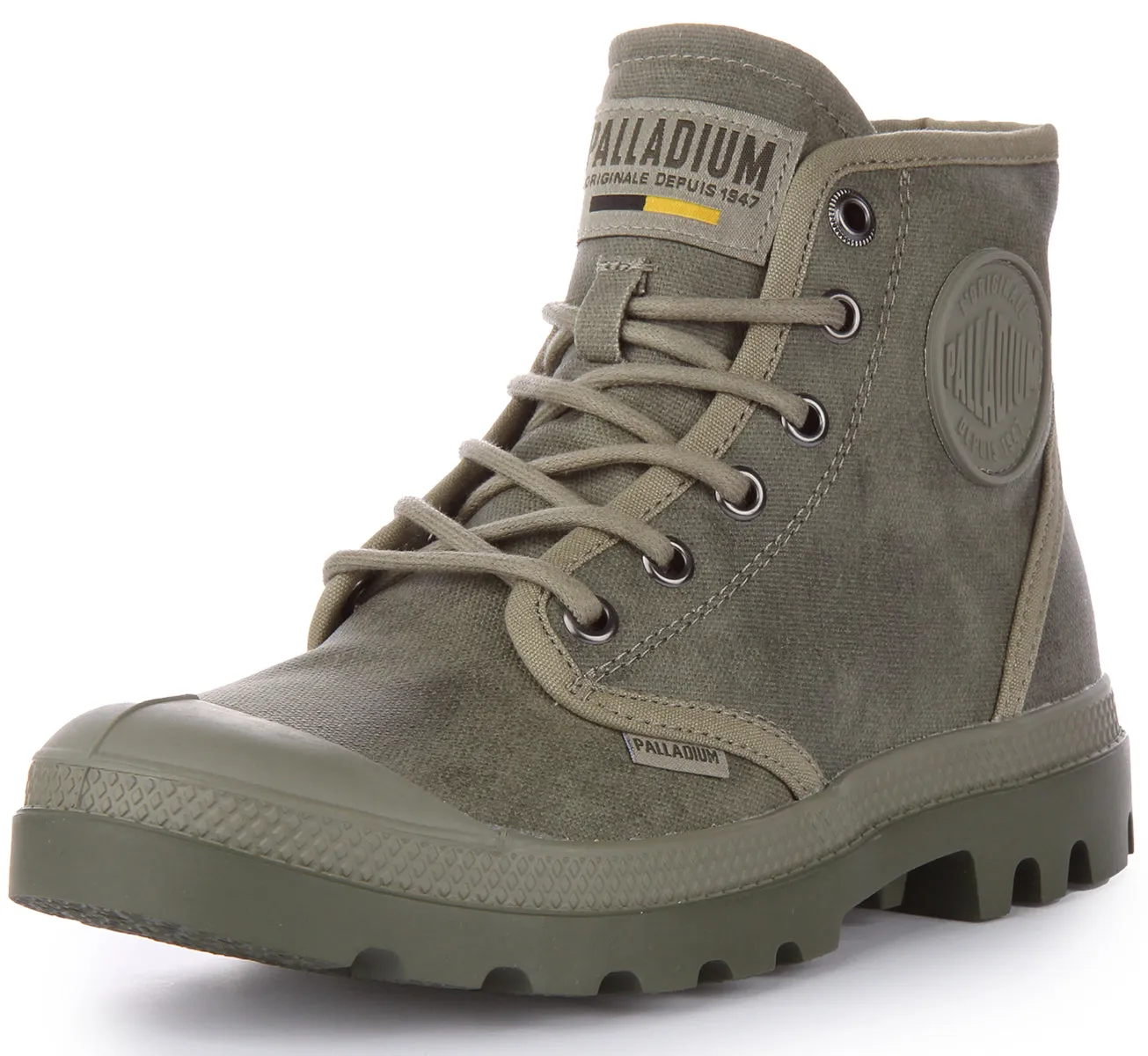 Palladium Pampa Hi Wax Botín de lona lavada con cordones para en óxido