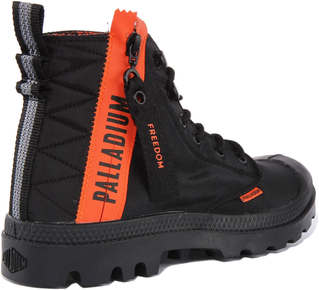 Palladium Pampa Unlocked Botín de nylon con cordones y cremallera lateral para en negro