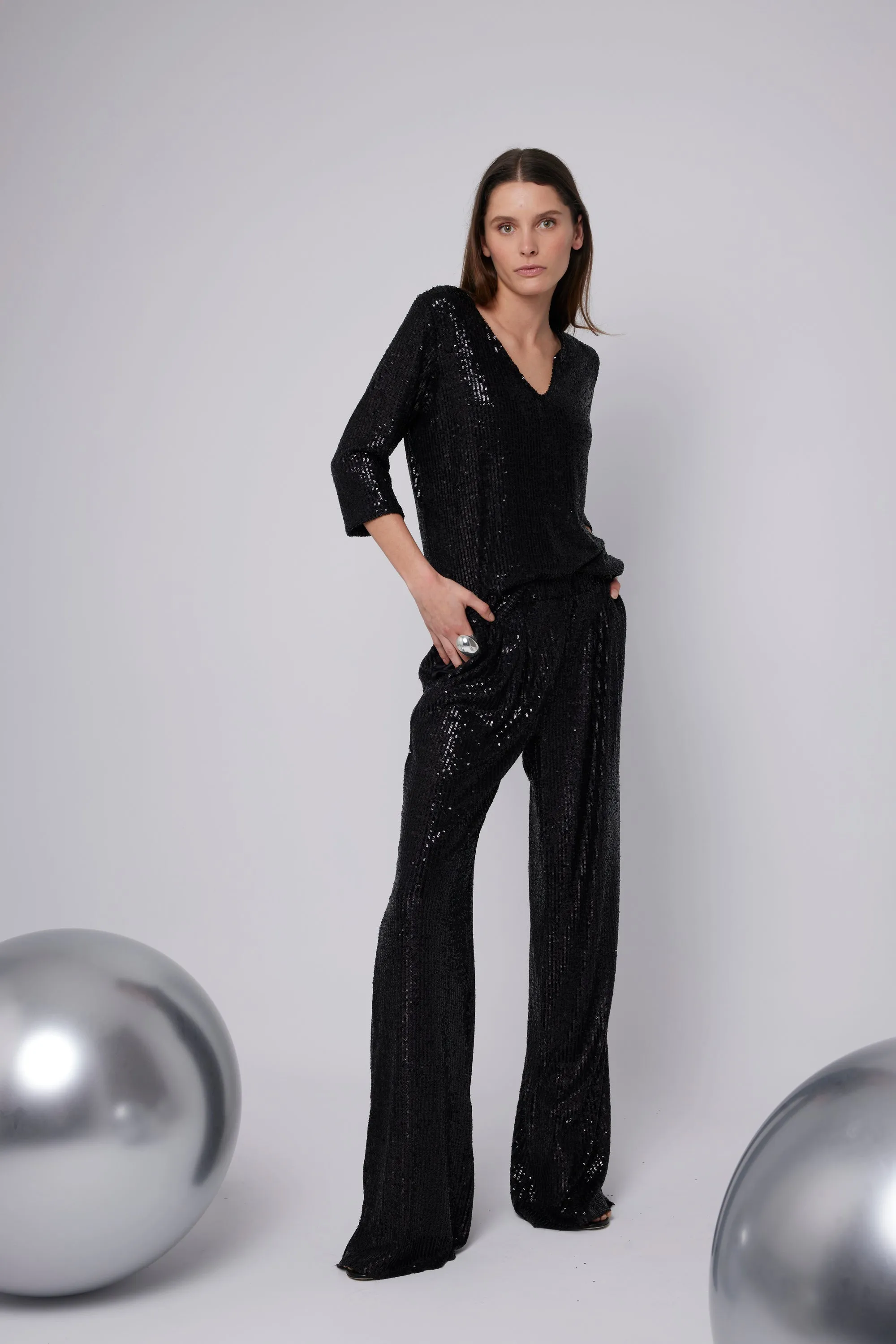 PANTS BLING BLACK