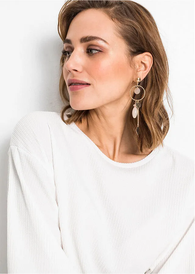 Pendientes Dorado claro/crema