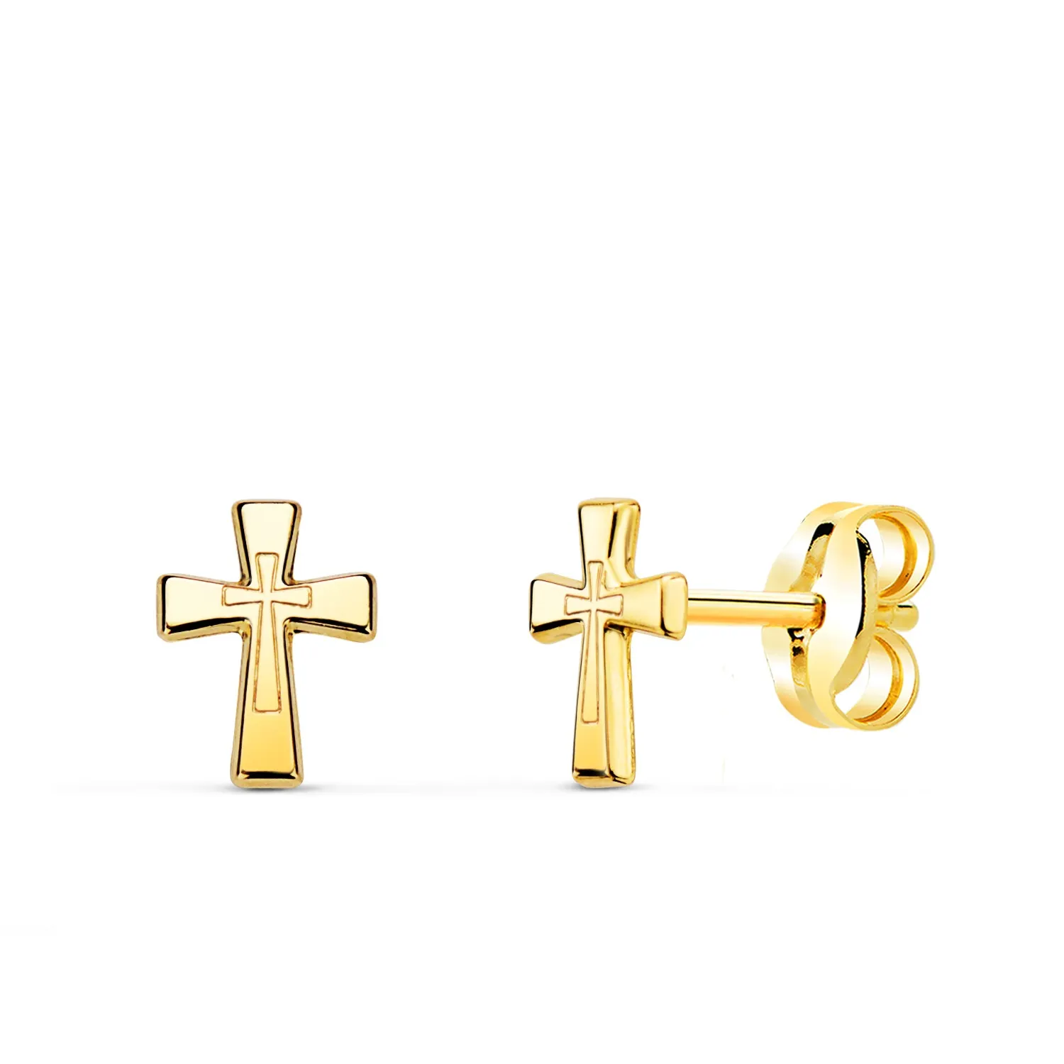 Pendientes Oro Cruz