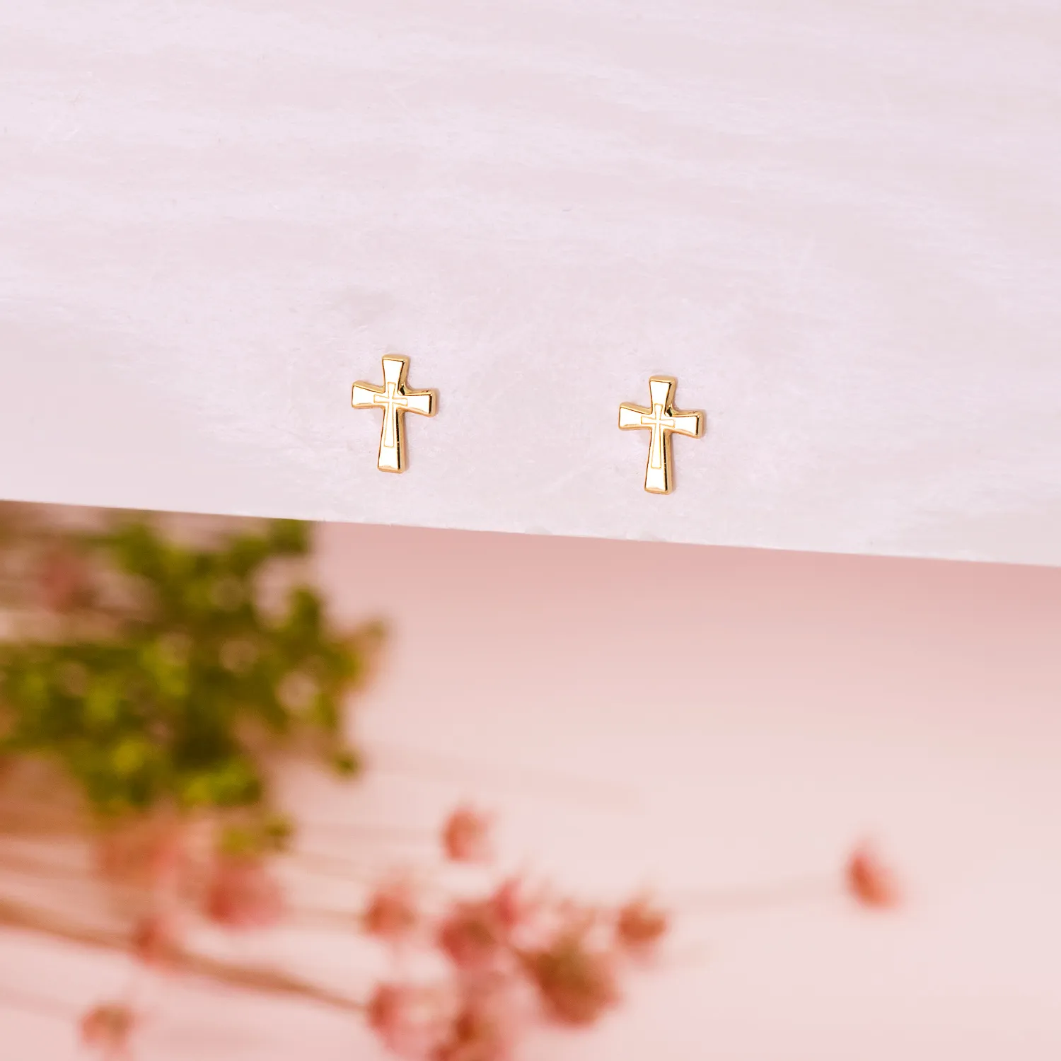 Pendientes Oro Cruz