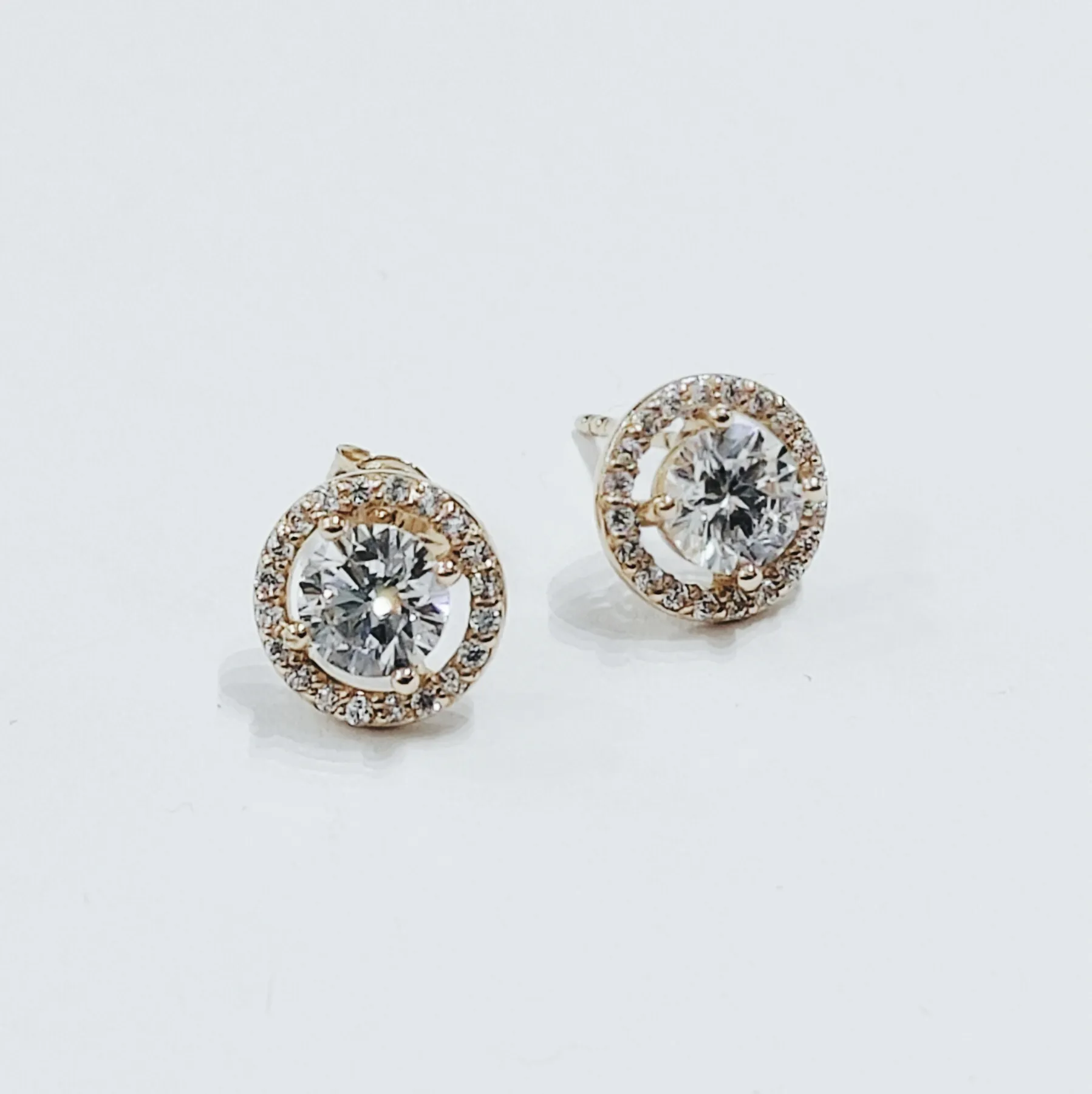 Pendientes Oro Halo Circonitas