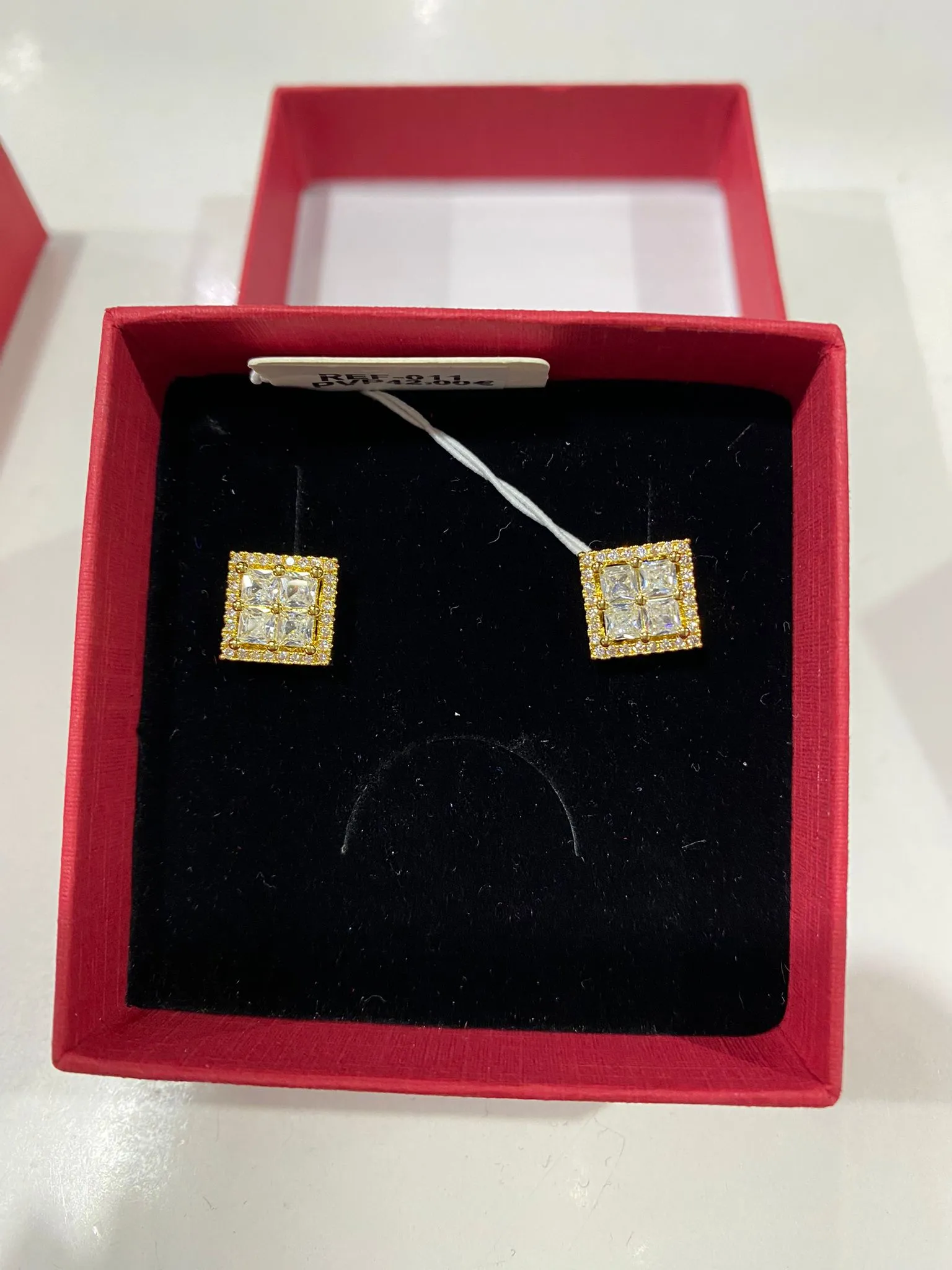 PENDIENTES PC PLATA DE LEY CUADRADO  REF.011D
