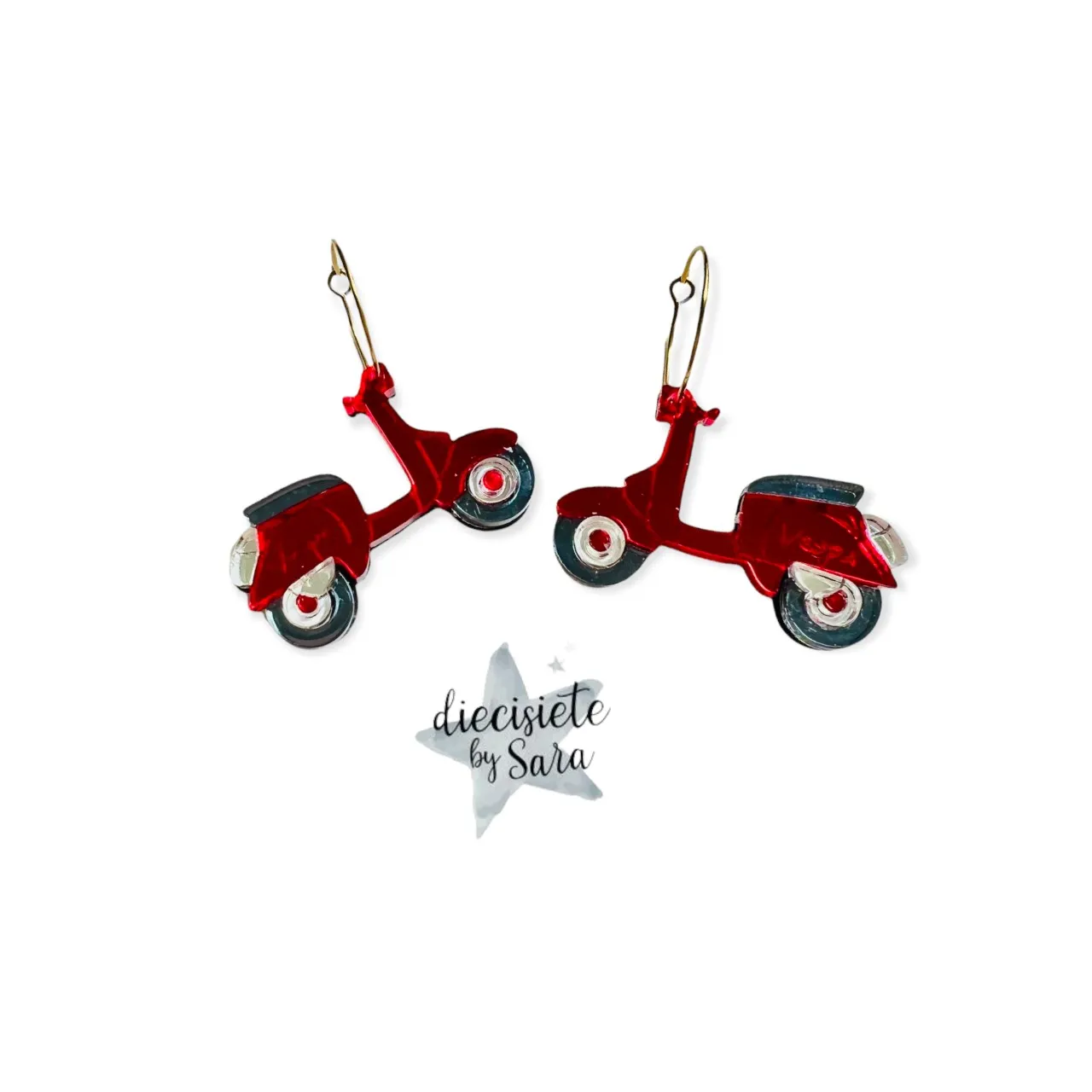 Pendientes Vespa Roja