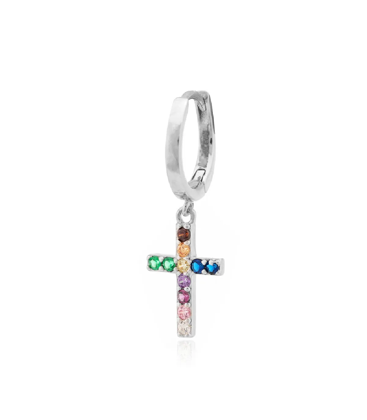 PIERCING AGATHA ARO CRUZ CIRCONITAS MULTICOLOR PLATA  2320935255TU