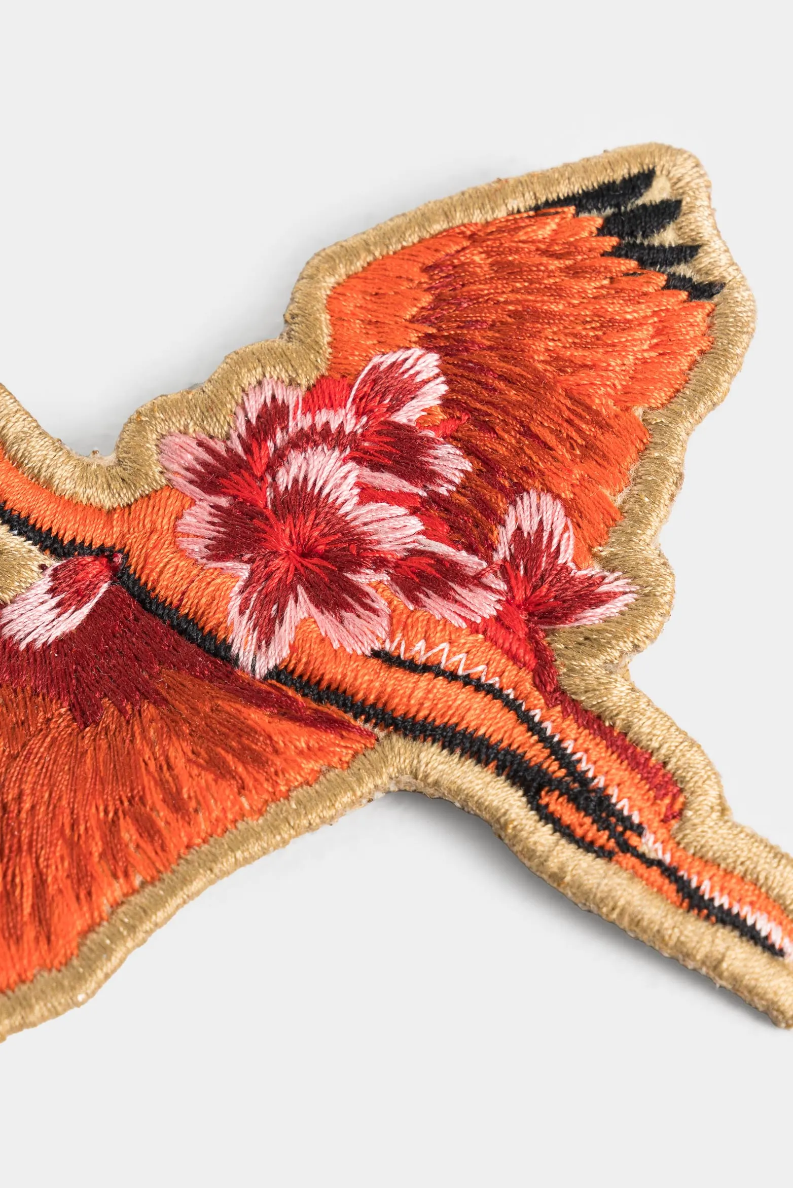 Pin garza flores bordado para mujer sobre textil
