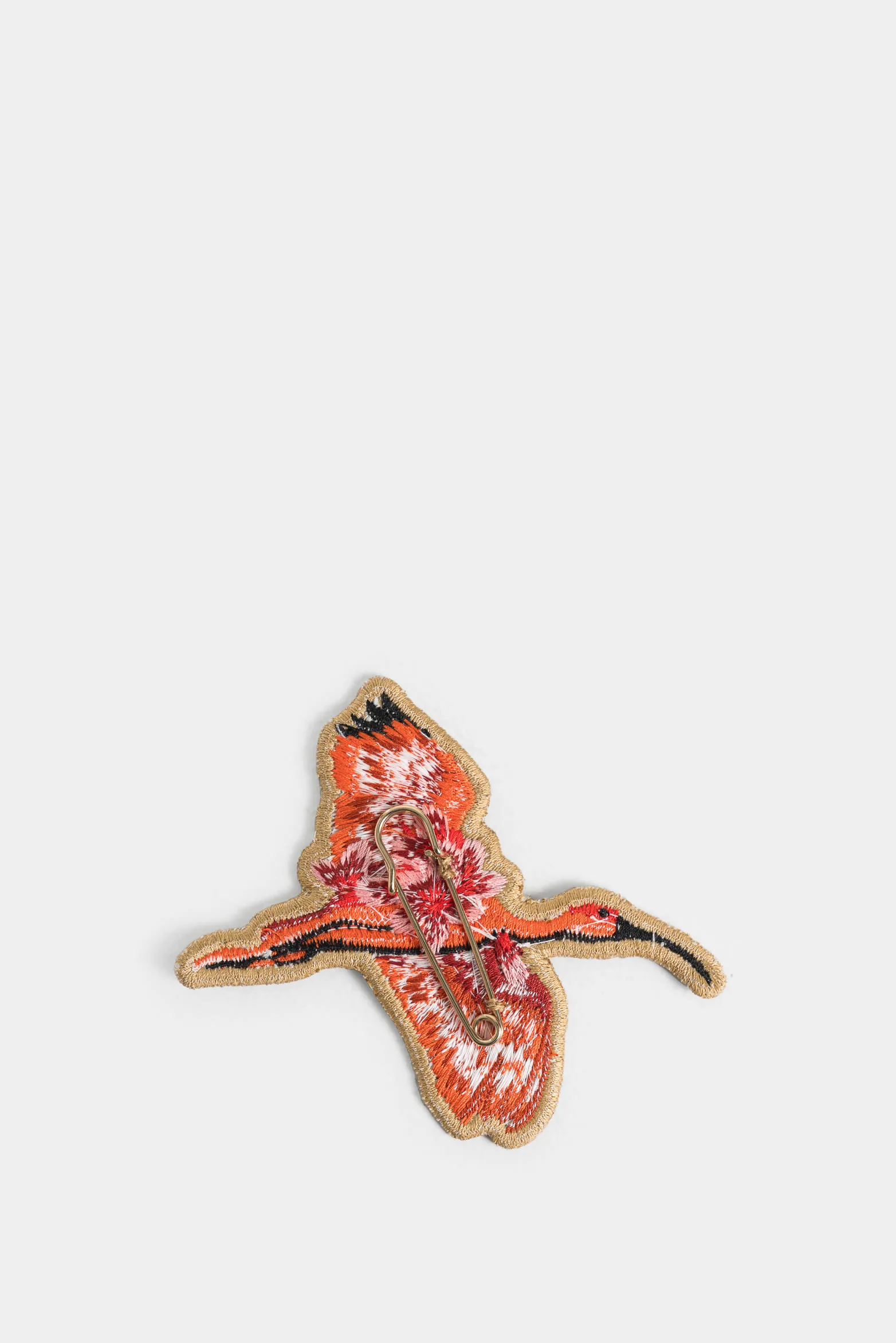 Pin garza flores bordado para mujer sobre textil