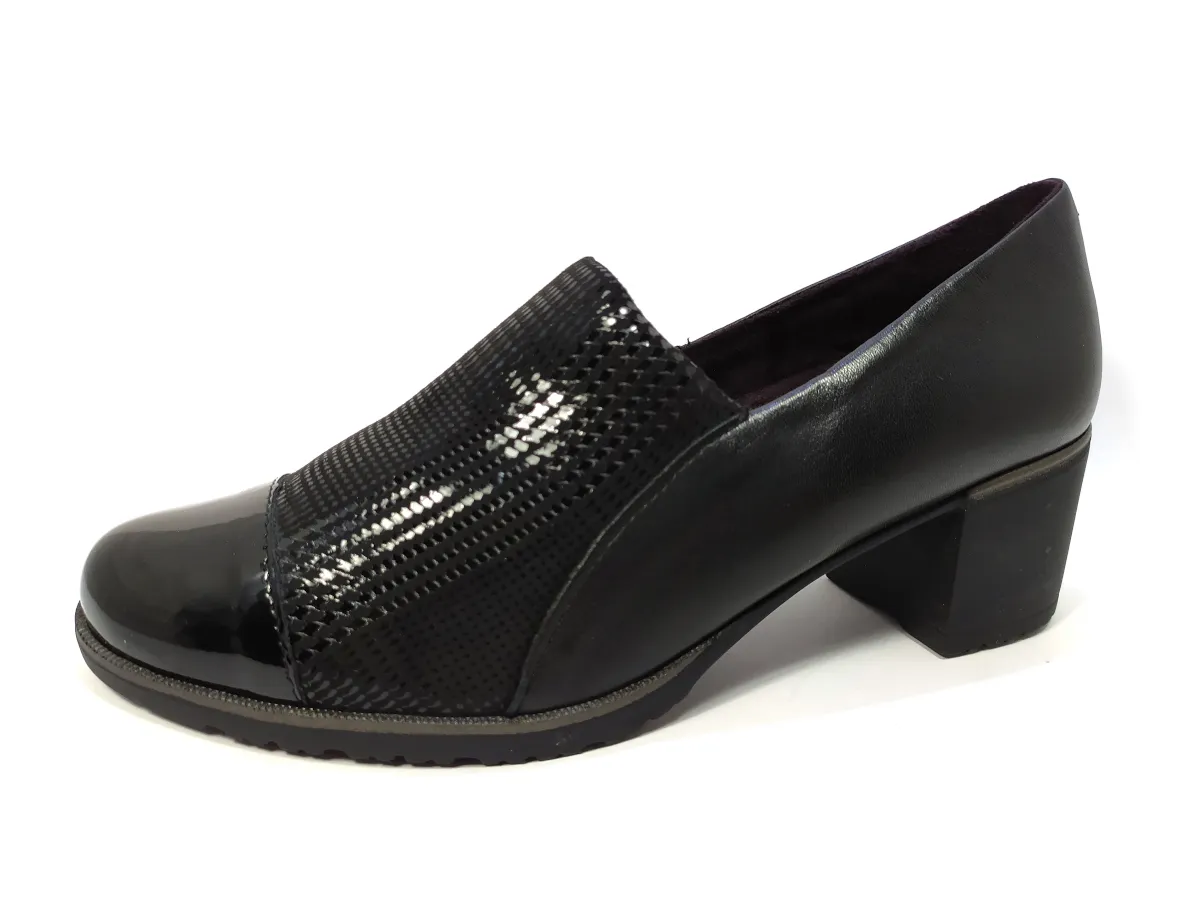Pitillos Tacón 5.5cm combi licra charol PE 6331 Negro