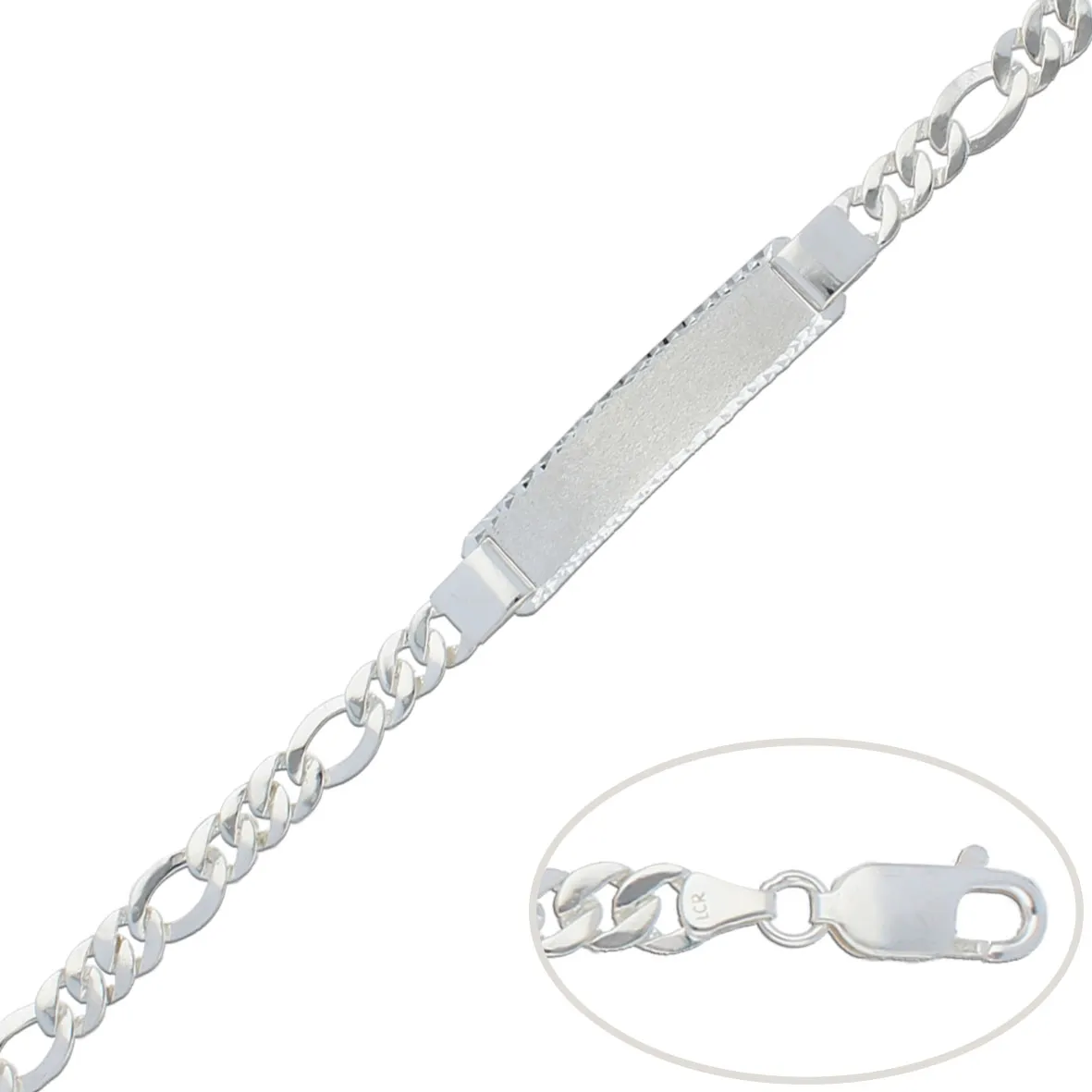 Pulsera Chapa en Plata 7mm.