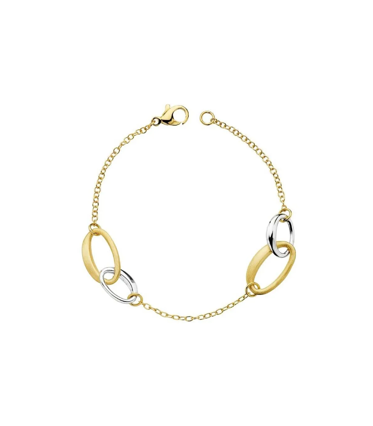 Pulsera oro bicolor 18k Alianzas Oval