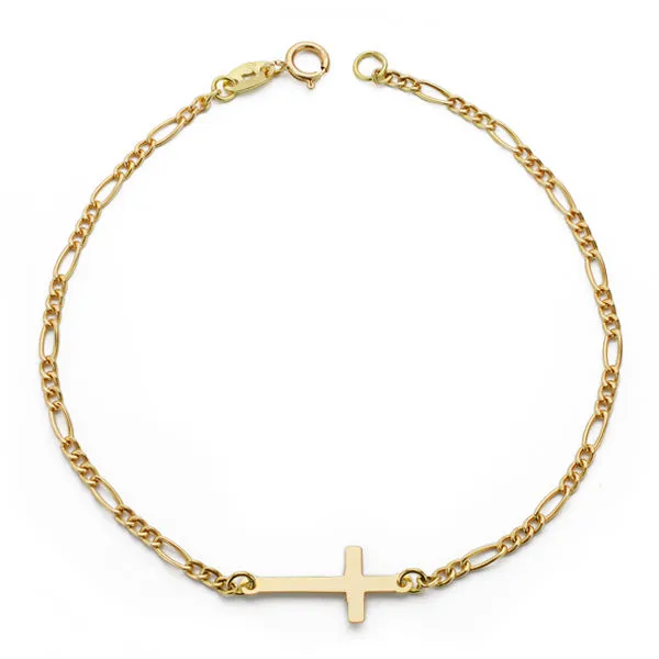 Pulsera Oro Cruz 19 cm.