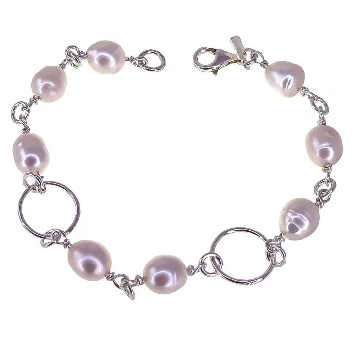 Pulsera Plata Perla