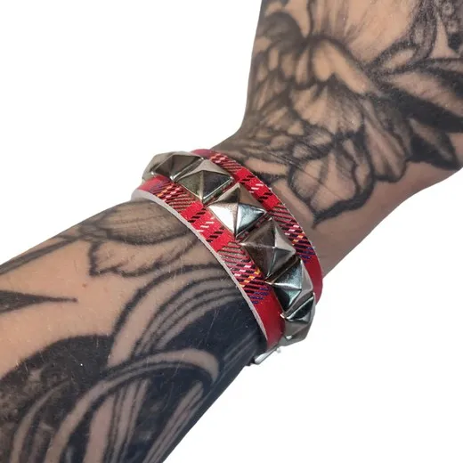 Pulsera tartan pirámides