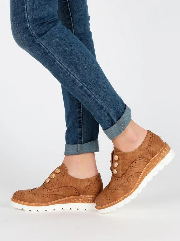Queen Helena Oxford sin cordones con cuña