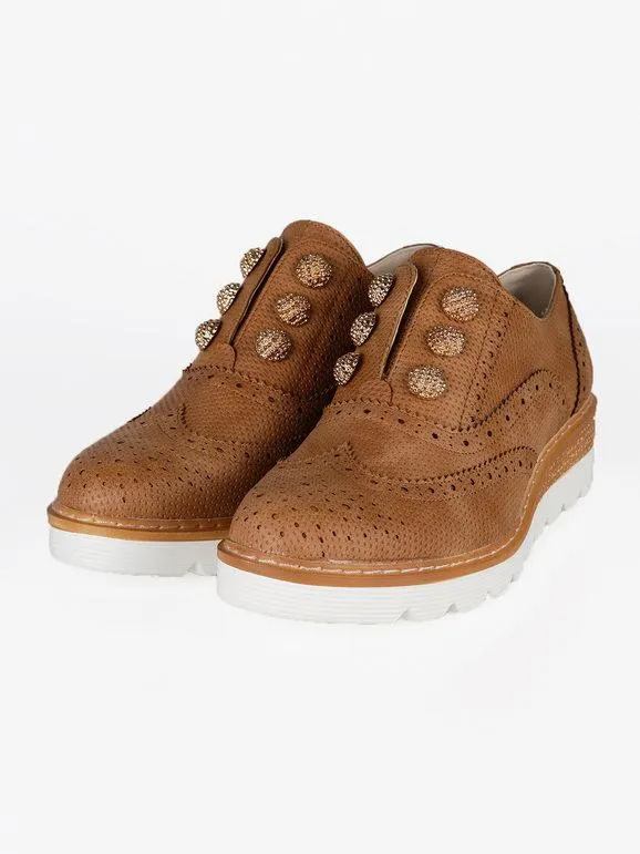 Queen Helena Oxford sin cordones con cuña