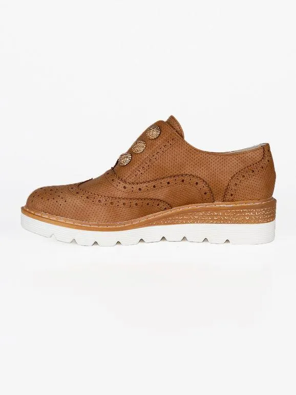 Queen Helena Oxford sin cordones con cuña