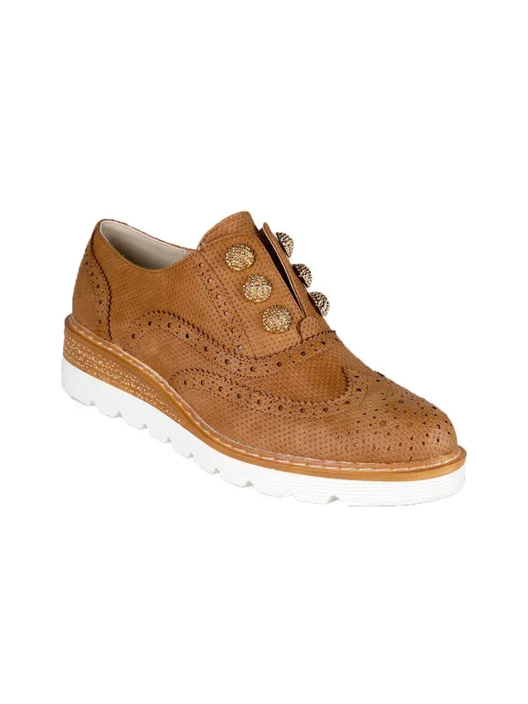 Queen Helena Oxford sin cordones con cuña