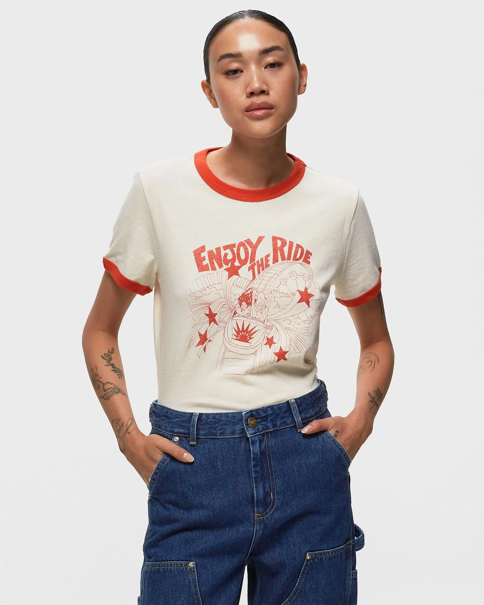 RE/DONE RINGER TEE ENJOY THE RIDE