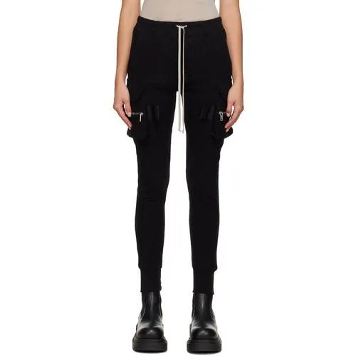 Rick Owens Womens Knit Pants Mastodon Cargo Black