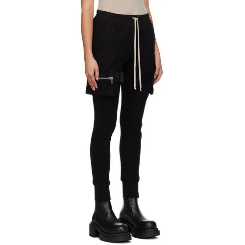 Rick Owens Womens Knit Pants Mastodon Cargo Black