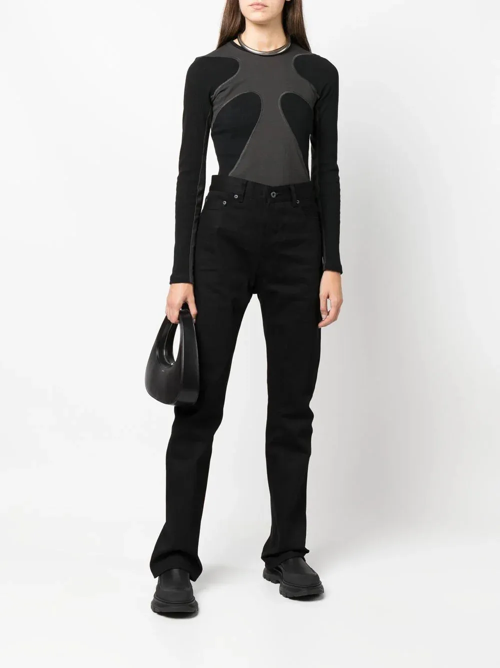 Rick Owens Womens Woven Pants Jim Cut Blck