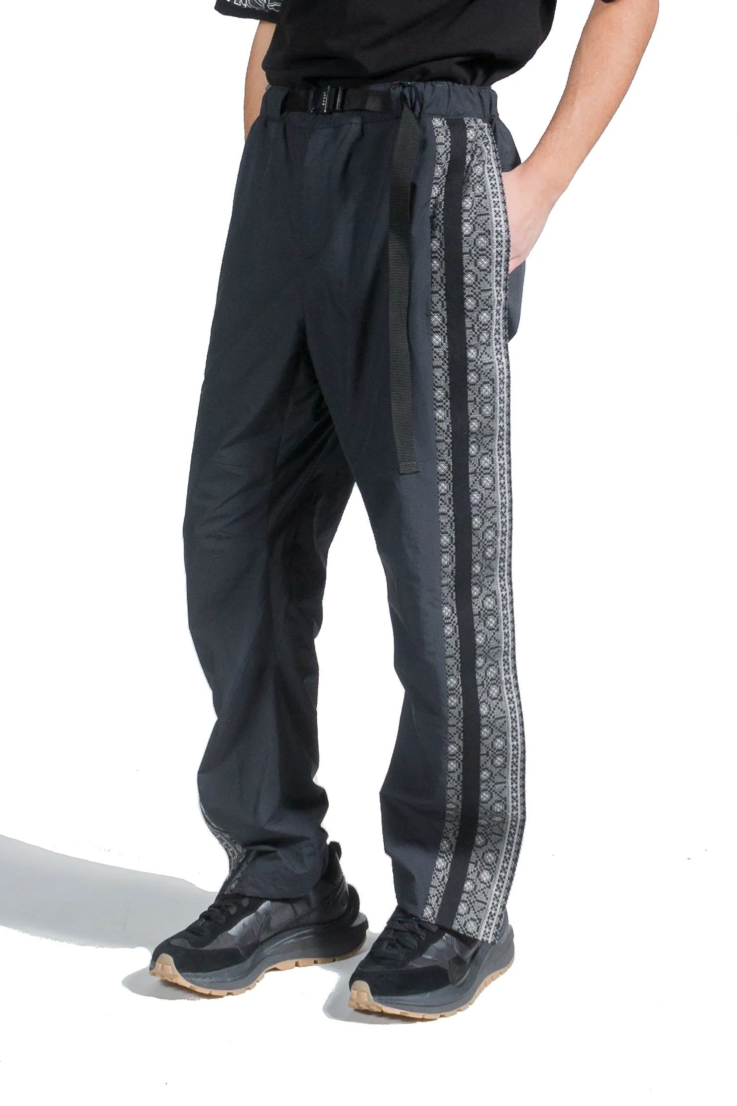 Sacai Floral Embroidery Mix Pants Black