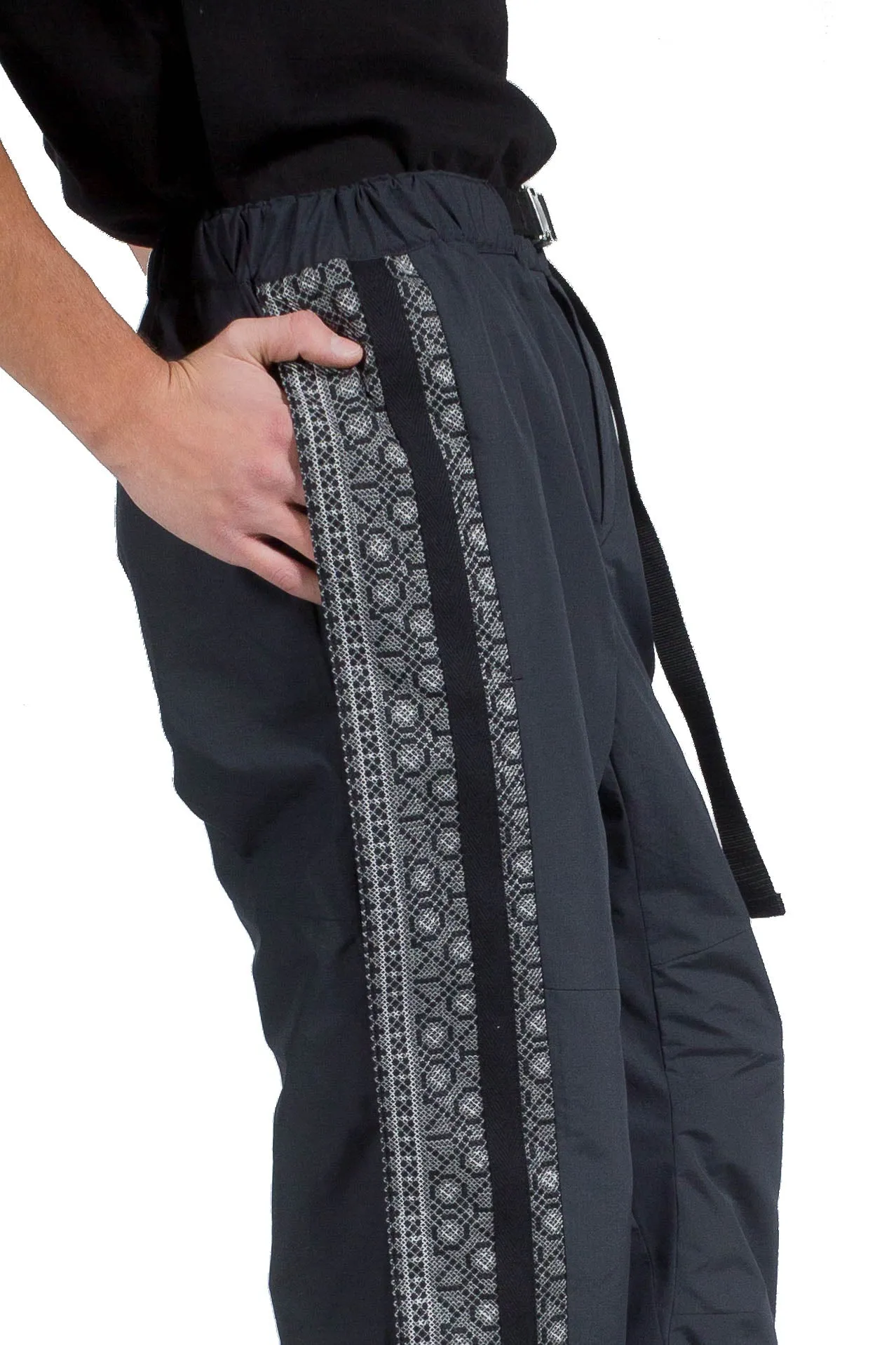 Sacai Floral Embroidery Mix Pants Black