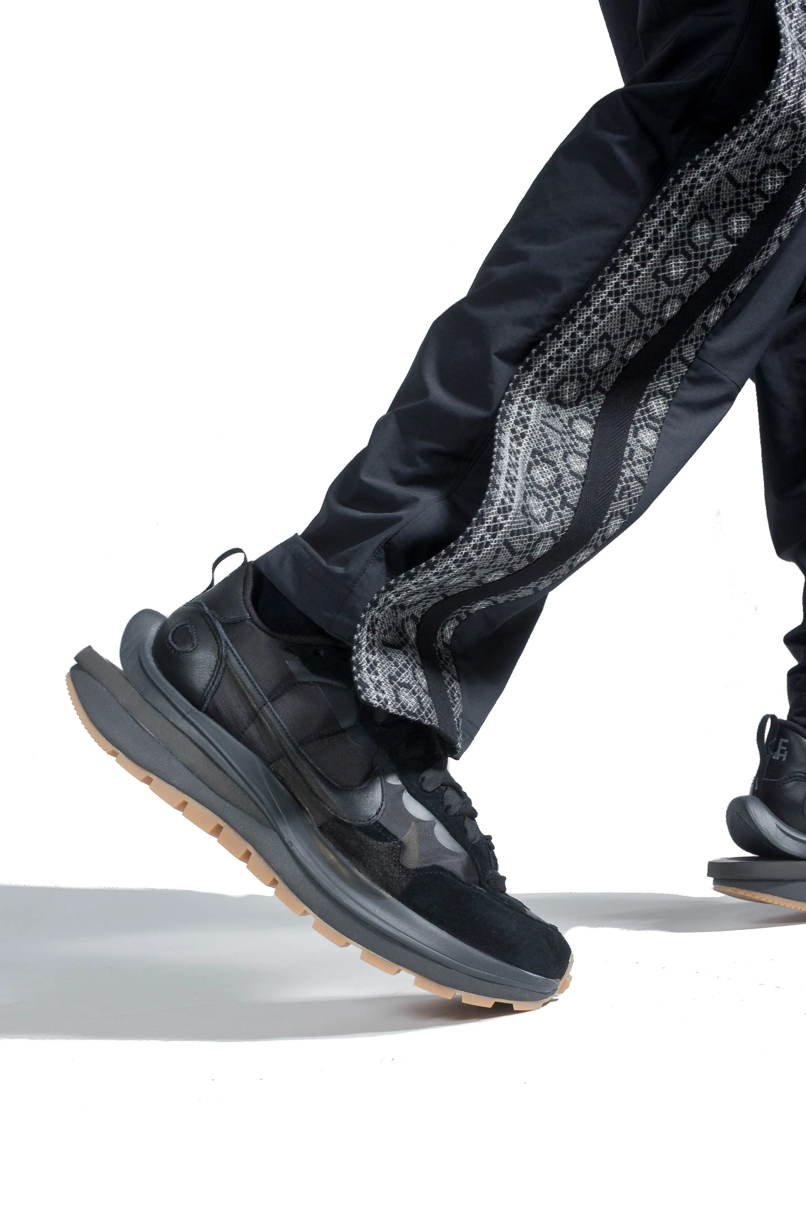 Sacai Floral Embroidery Mix Pants Black