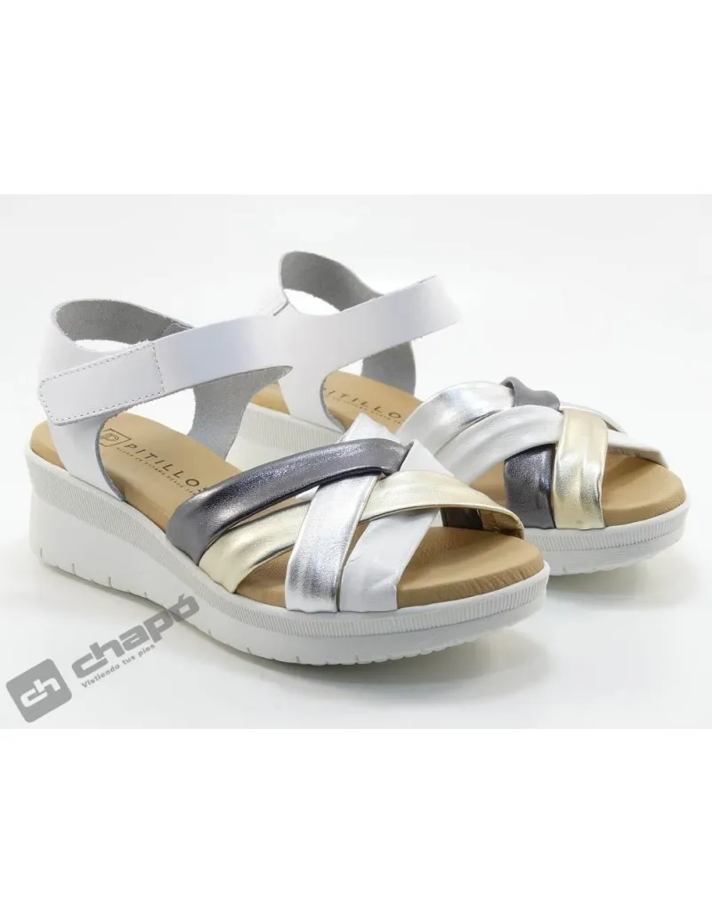 Sandalia Blanco Pitillos 5540