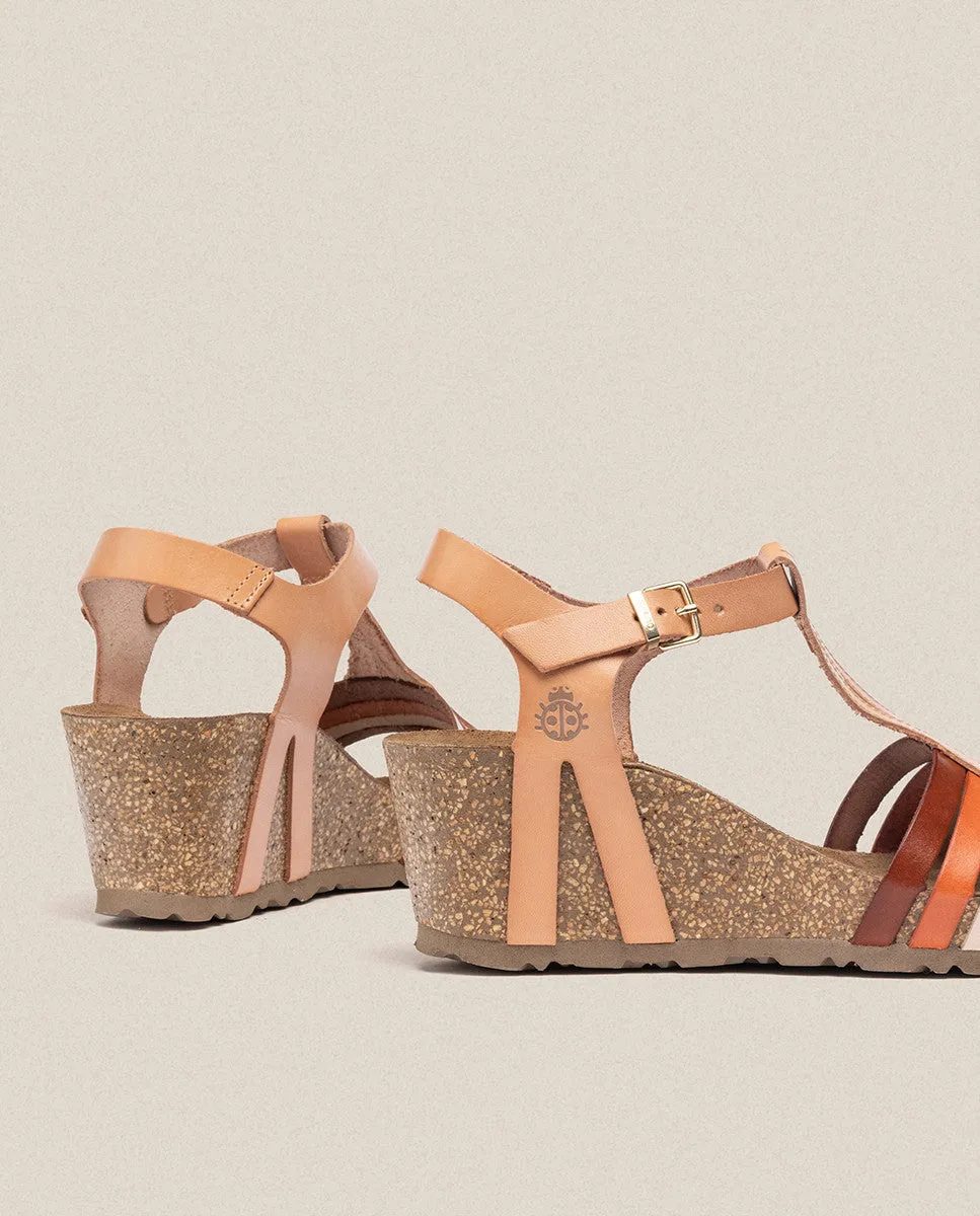 Sandalia cuña Cadiz 301 beige