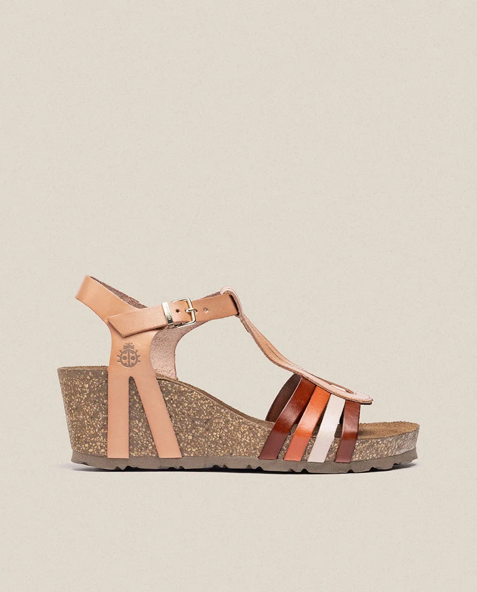 Sandalia cuña Cadiz 301 beige