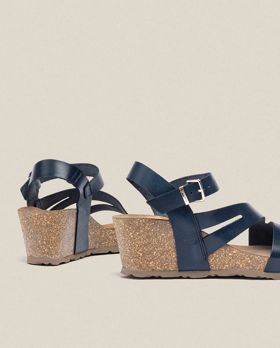 Sandalia cuña Cadiz 302 azul
