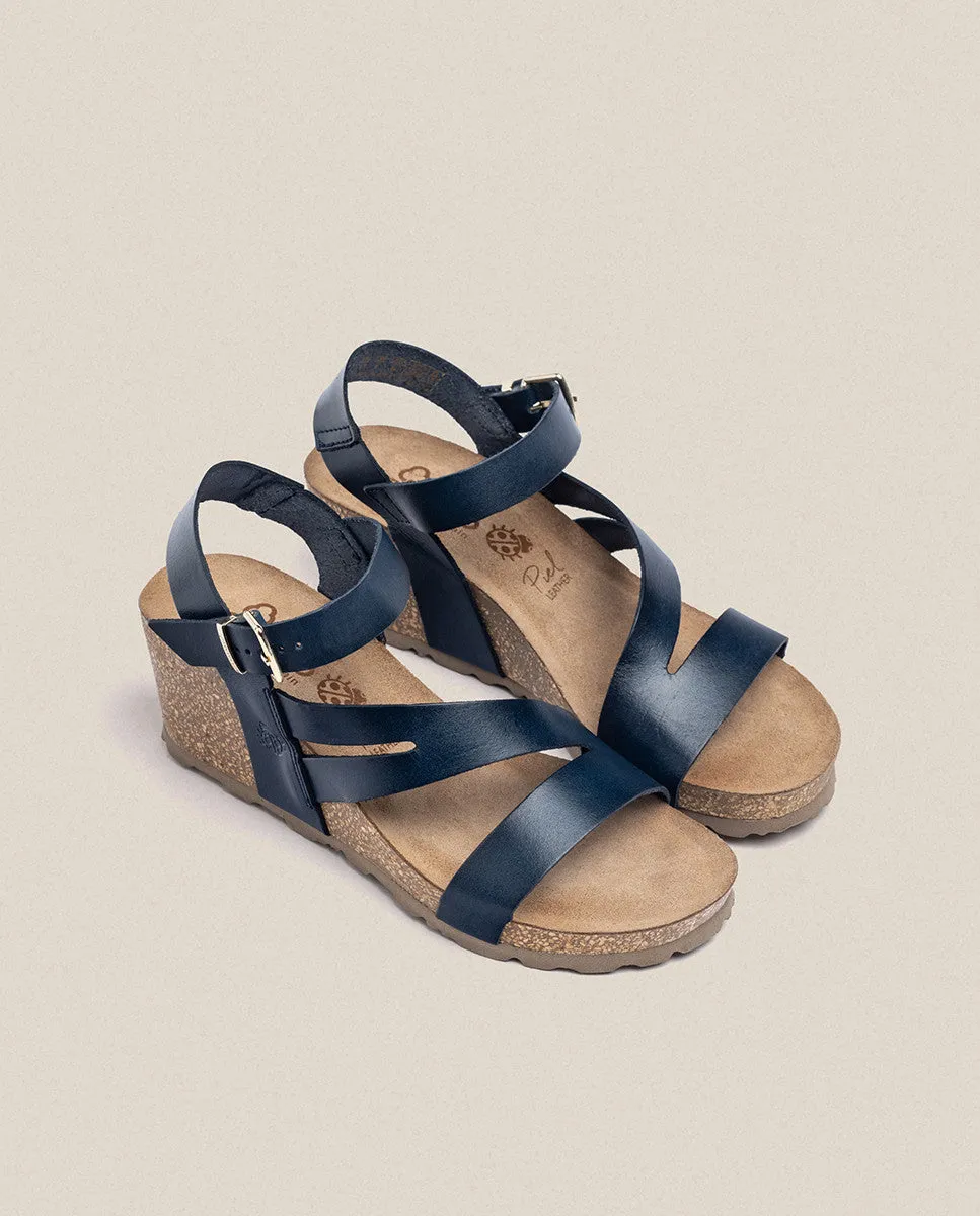 Sandalia cuña Cadiz 302 azul
