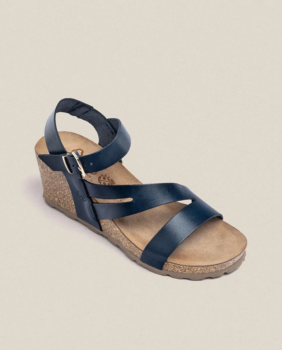 Sandalia cuña Cadiz 302 azul