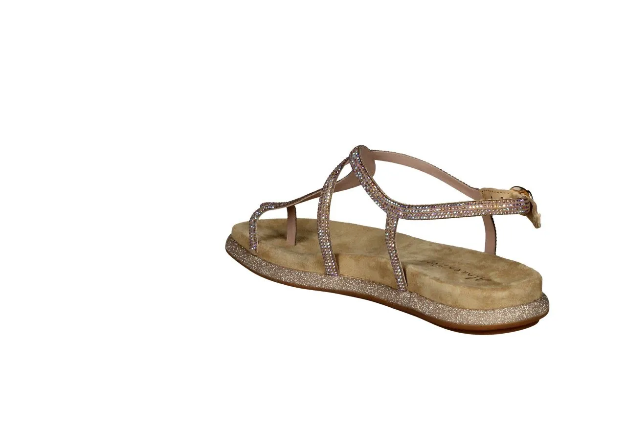 Sandalia Dedo Nobuck Taupe Serpiente Brillantes Piso Glitter