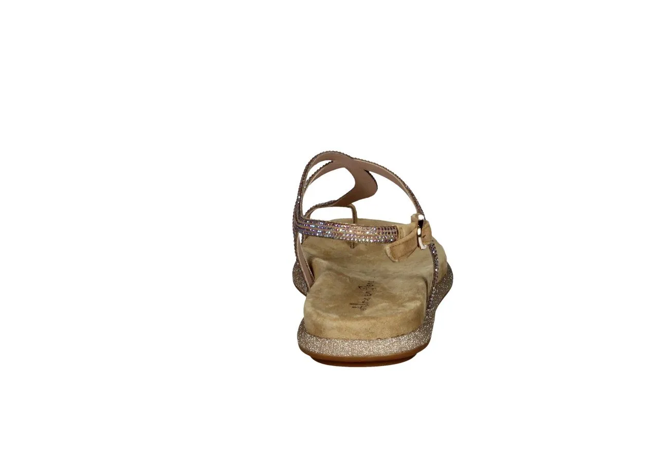 Sandalia Dedo Nobuck Taupe Serpiente Brillantes Piso Glitter