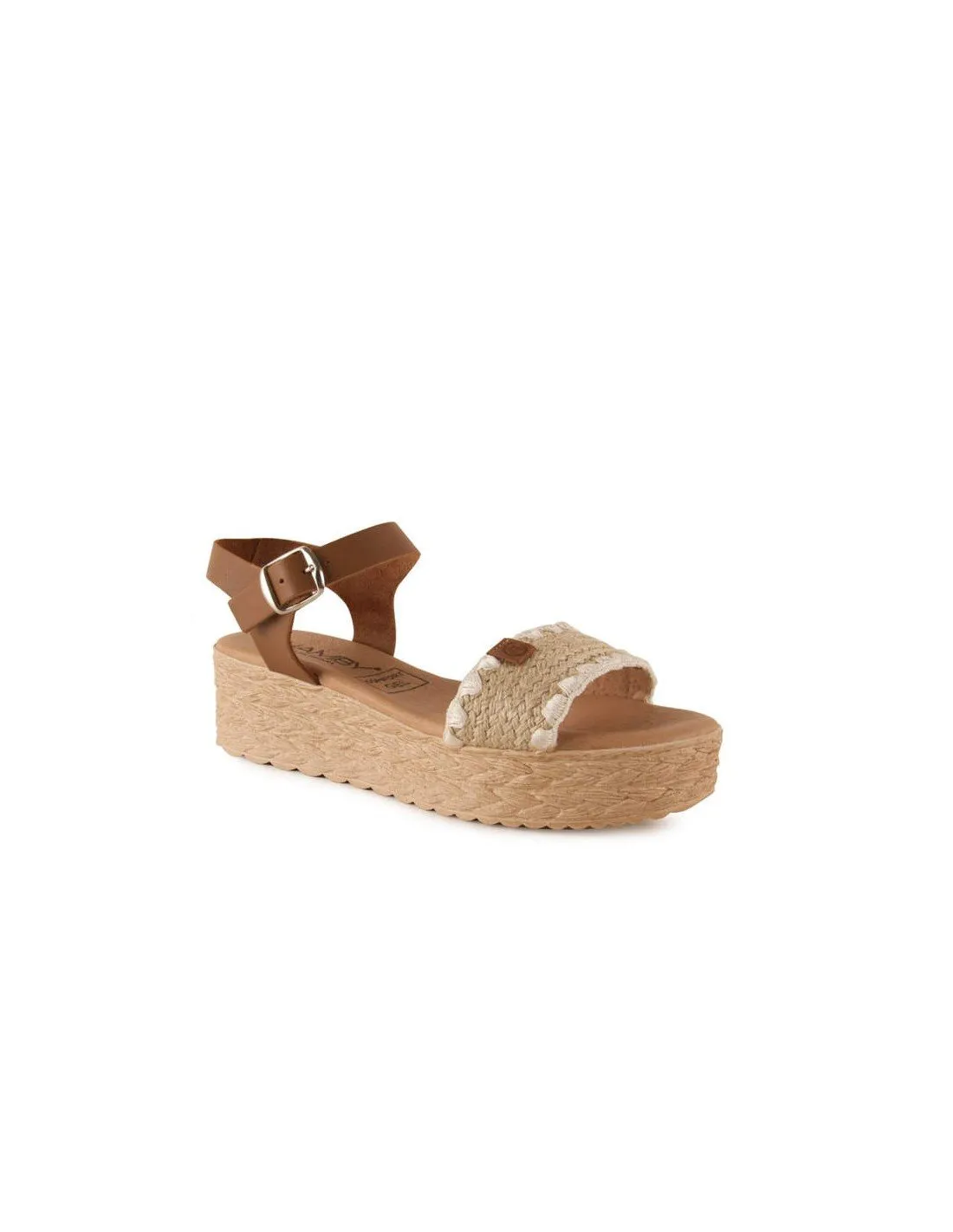 Sandalia plataforma yute mujer