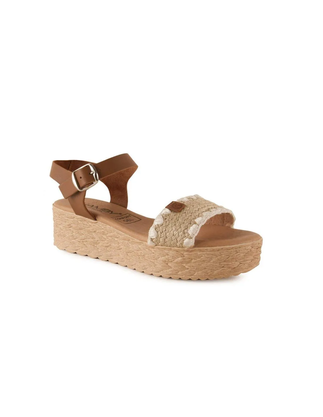 Sandalia plataforma yute mujer
