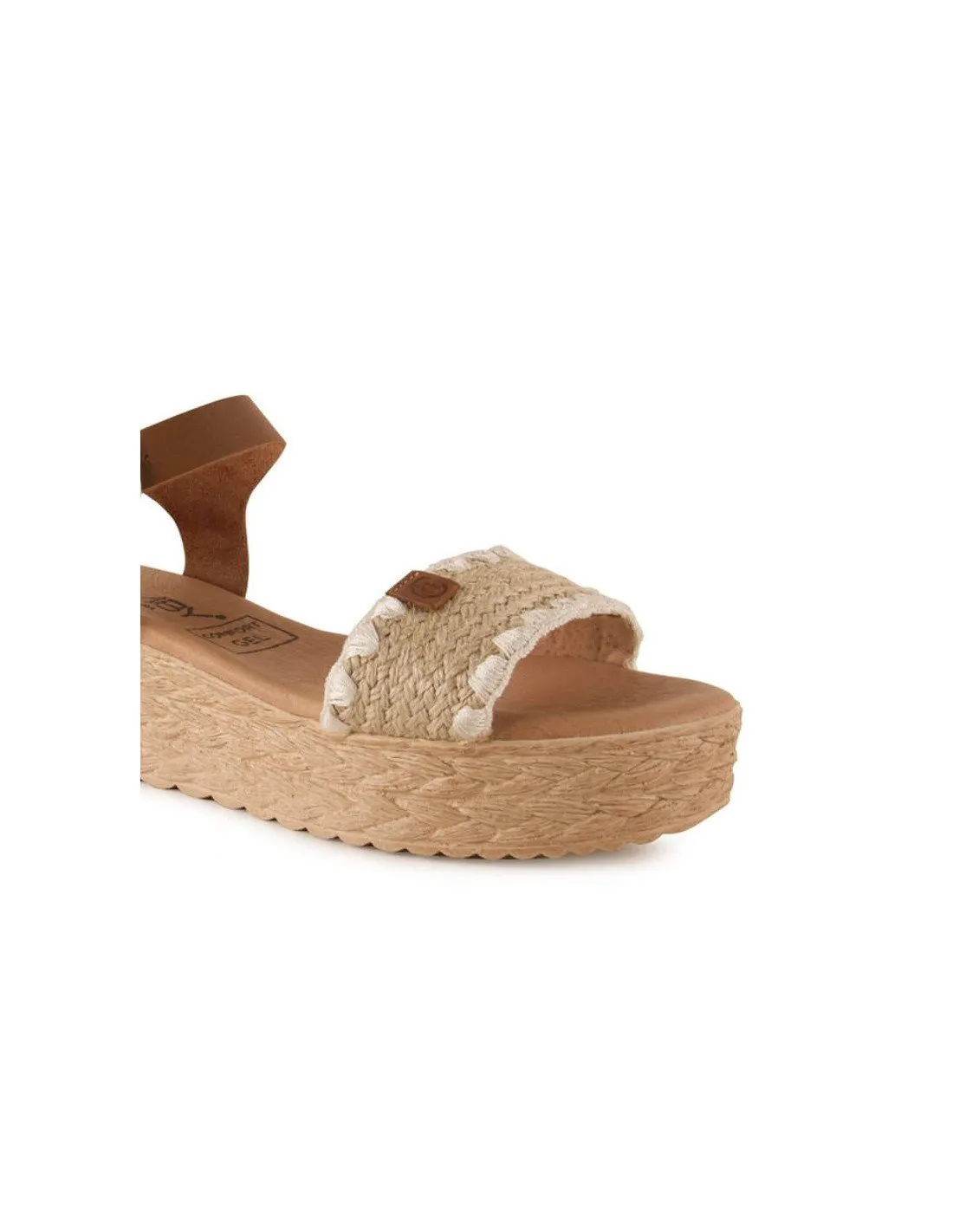Sandalia plataforma yute mujer