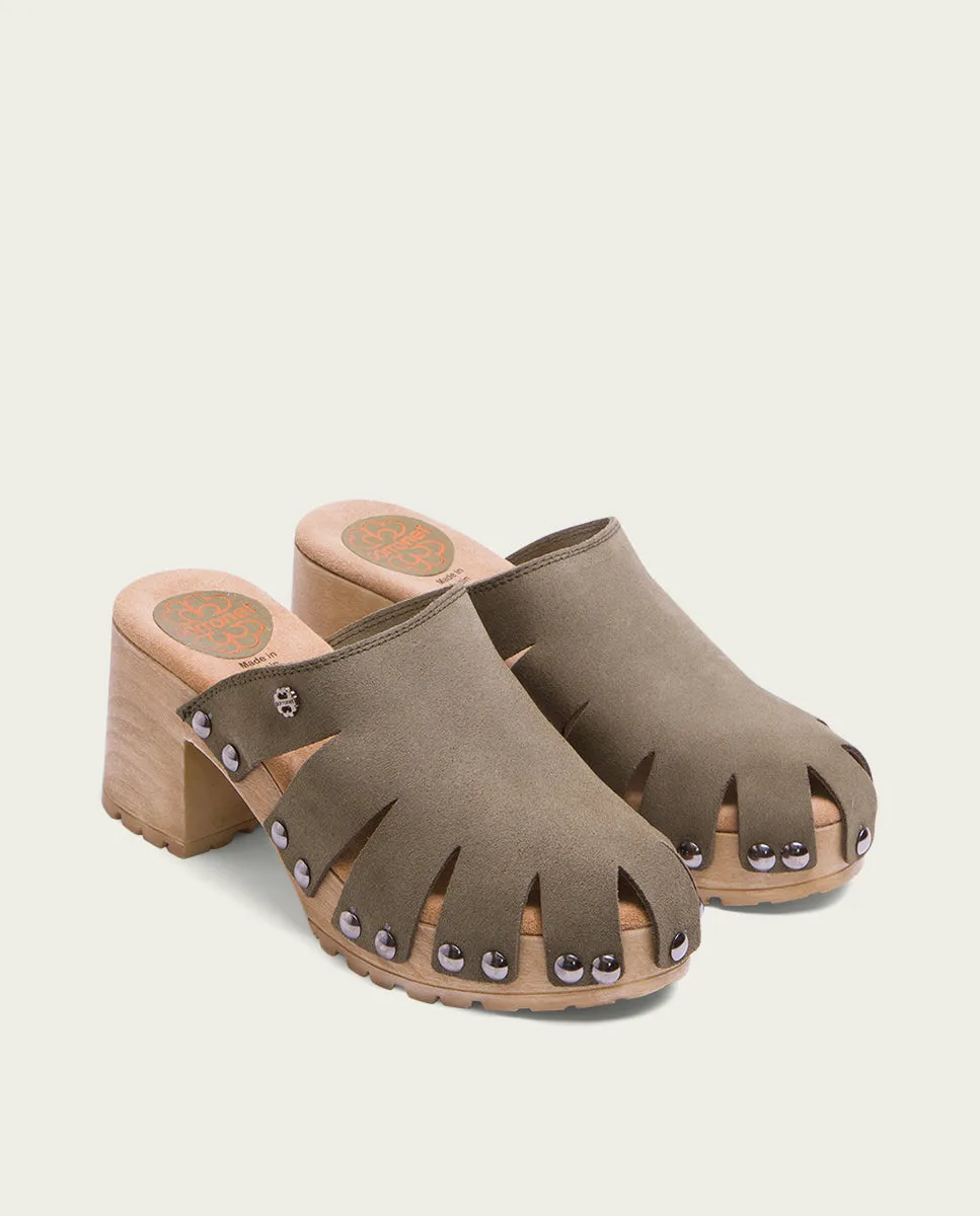 SANDALIA TACÓN SERRAJE KAKI GIA