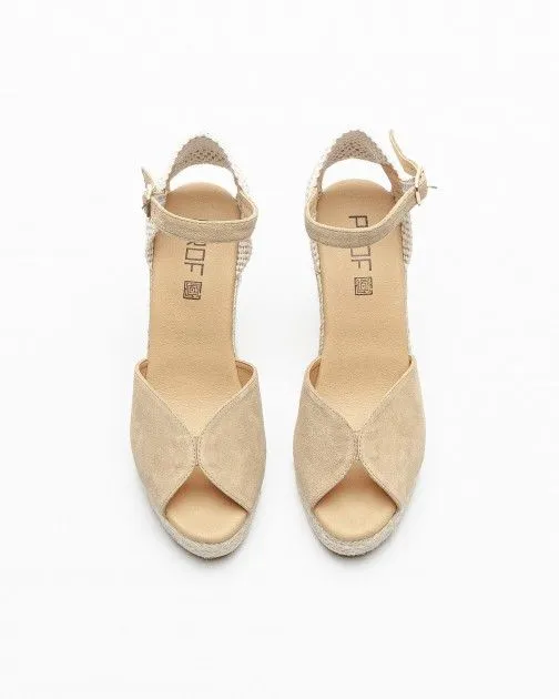 Sandalias con cuña PROF PRO24YU150 gris pardo