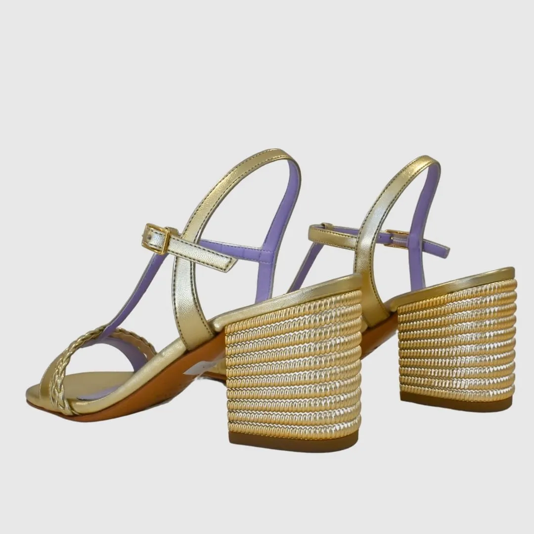Sandalias de Tacón Dorado | Albano 5080