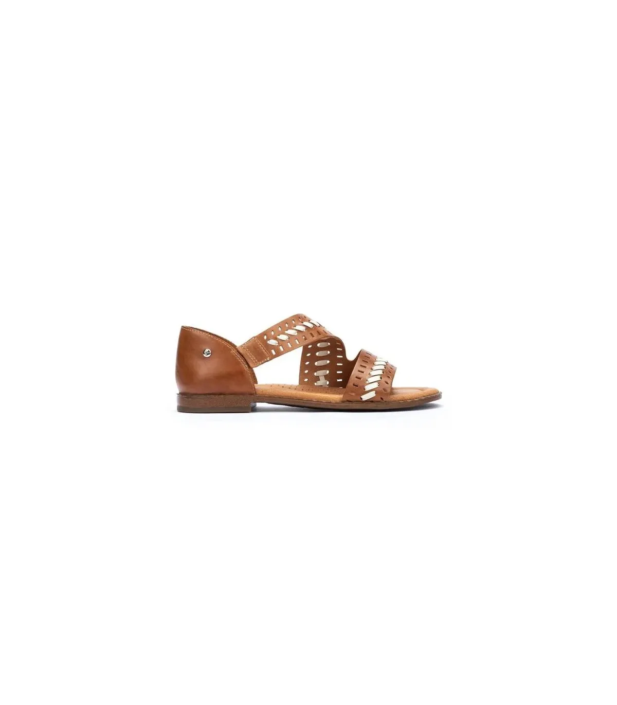 Sandalias planas e cuero para mujer